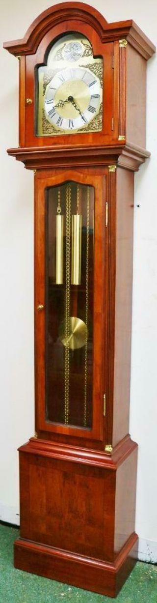 Vintage Hermle 3 Weight Musical Westminster Chime Longcase Grandfather Clock 3