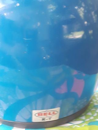 Vintage BELL TOPTEX R/T Motorcycle/Autohelmet Blue Size 7 5/8 2