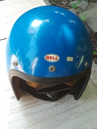 Vintage BELL TOPTEX R/T Motorcycle/Autohelmet Blue Size 7 5/8 6
