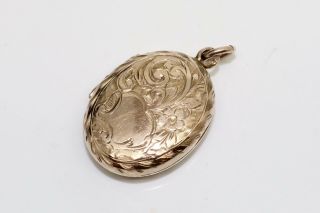 A Great Antique Victorian 9ct 375 Rose Gold Back & Front Engraved Locket 14190