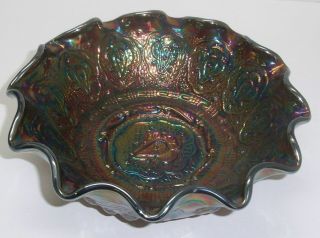 Fenton Antique Carnival Glass Persian Medallion Bowl 1970 