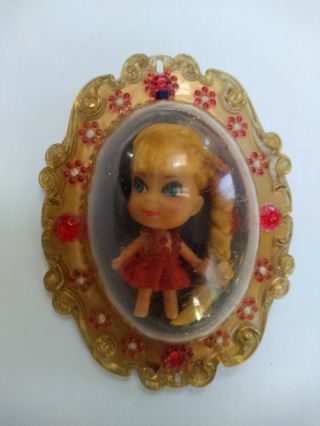 Vintage 1966 Lorna Lucky Locket Kiddle Clip - On Little Doll
