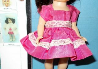 Vintage 8 " Muffie Doll Rose Lace - Trimmed Taffeta Dress 903 From 1954