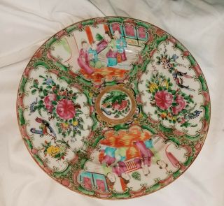 Antique Chinese Porcelain Rose Medallion Plate