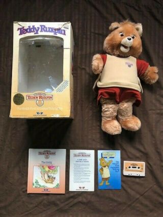 Vintage Wow Teddy Ruxpin 1985 With Book Cassette Tape And Box