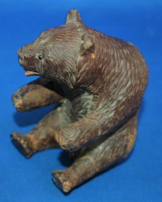 A Carved Wooden Rolling Bear Figure,  Antique,  Black Forest,  Legs