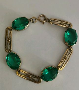 Antique Victorian Pinchbeck Cut Glass Bracelet