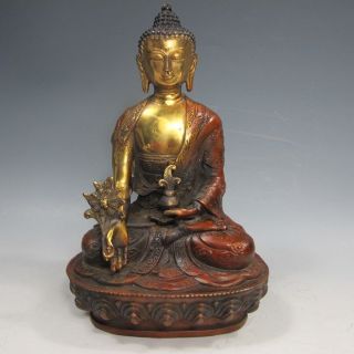 Chinese Old Brass Handwork Tibetan Buddhism Bodhisattva Sakyamuni Buddha Statue