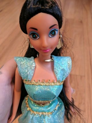 Vintage Disney Jasmine Doll Bling Jewel Eyes Princess Glitter Barbie