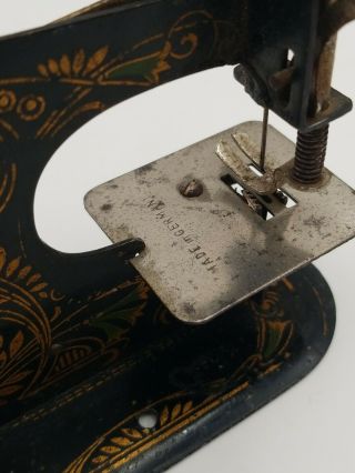 Antique Vintage Muller Child ' s Sewing Machine Germany Small Hand Crank 5