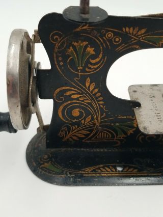 Antique Vintage Muller Child ' s Sewing Machine Germany Small Hand Crank 6