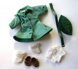 Vintage 50s Terri Lee Ginny Kins Scout Outfit Only Dress Shoes Socks Hat Undies