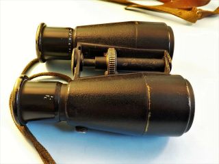 ANTIQUE WWI TAYLOR HOBSON X 6 BINOCULARS AND LEATHER CASE 4