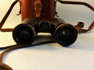 ANTIQUE WWI TAYLOR HOBSON X 6 BINOCULARS AND LEATHER CASE 5