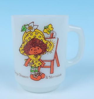 Strawberry Shortcake Orange Blossom & Marmalade Anchor Hocking Mug Fire - King Vtg