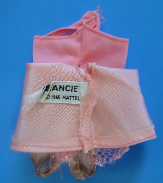 Vintage Barbie 1960 ' s FRANCIE Growin ' Pretty Hair 1129 Pink Lame/Lace Dress 3