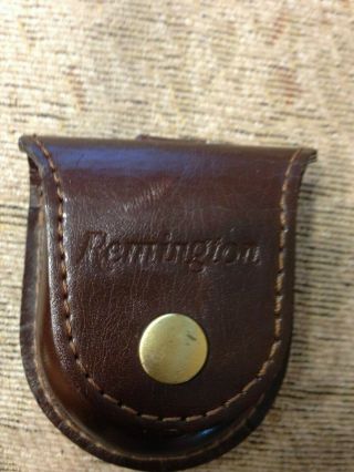 Vintage Remington ChromeGLO Pocket Watch W/Leather CASE. 4