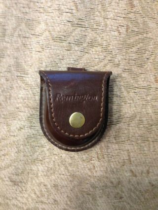 Vintage Remington ChromeGLO Pocket Watch W/Leather CASE. 5
