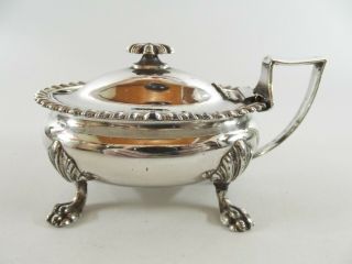 Large Antique Silver Plated Mustard Pot Ref 85/2