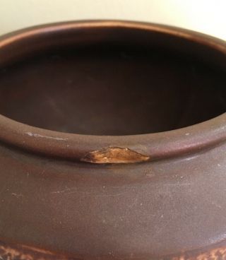 Antique Vintage Roseville Pottery Victorian Art Deco Brown Bowl Vase 3