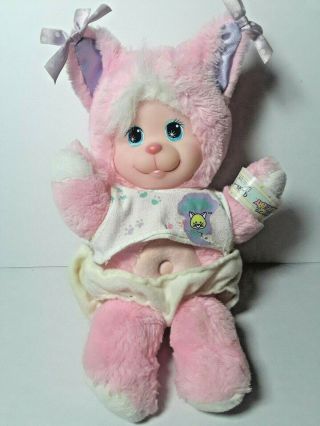 Magic Nursery Pets Pink Kitty Cat Plush Bows 1990 Mattel Vtg Stuffed Animal Toy