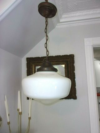 Rare Vintage Old School House Light,  Ceiling Fixture 15 "