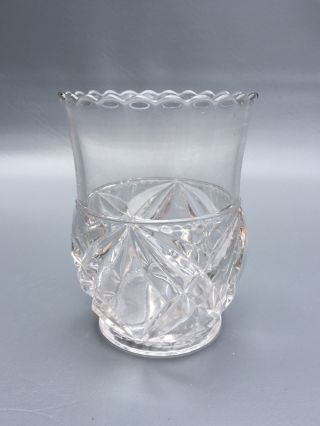 Antique Clear Pressed Glass Celery Vase,  1900 