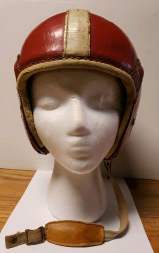 Vintage 40 - 50s Rawlings A - 25 Leather Football Helmet Size 7”1/4 Made In Us