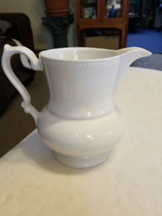 Vintage 7 Inch Barrington Ironstone White Pitcher Made In England