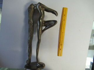 Vintage Art Deco Nude Lady Statue In Brass