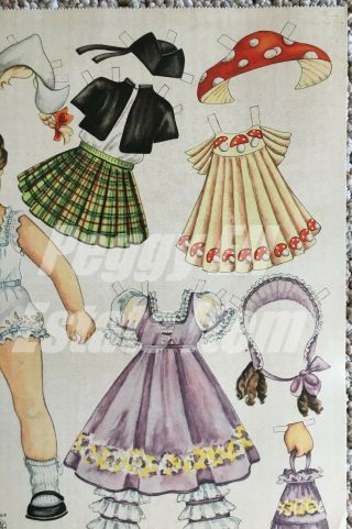 FULL COLORFUL PAPER DOLL SHEET PRINTED IN WEST BERLING 6369 LITTLE DUTCH GIRL 5