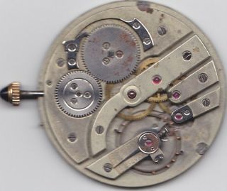 Ultra Thin Pocket Watch Movement,  19 Jewels,  C.  1910,