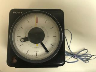 Vintage Black 1980s Sony Icf - A10w Am/fm Alarm Clock With Melody (vivaldi) Radio