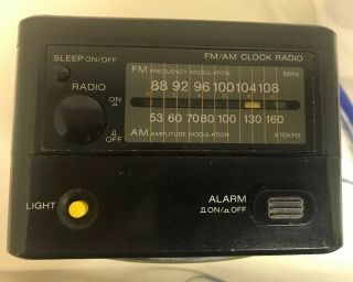 Vintage Black 1980s Sony ICF - A10W AM/FM Alarm Clock with Melody (Vivaldi) Radio 2