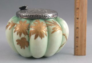 19thc Antique Mount Washington Art Glass Hand Blown Biscuit Cracker Jar,  Nr