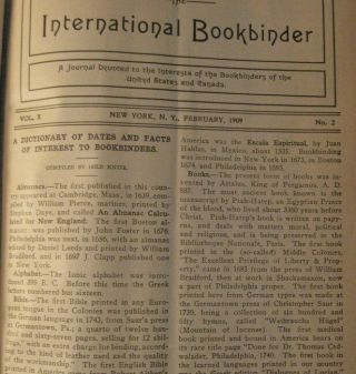 1909 - 10 Leather Bound International Bookbinder Trade Magazines Bookbinding Craft 6