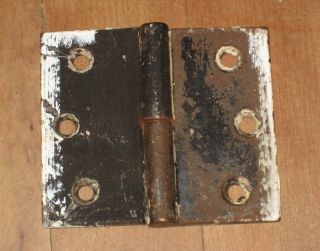 Antique 3 X 3 1/2 Cast Iron Right Hand Lift Off Gravity Door Hinge