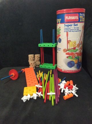 Vintage 1986 Playskool Tinker Toys Set