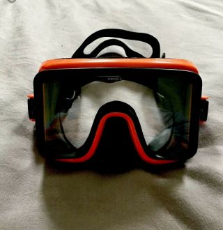Dive Mask Farallon Prismatic Mask - Orange Italy - Scuba Snorkel Tempered