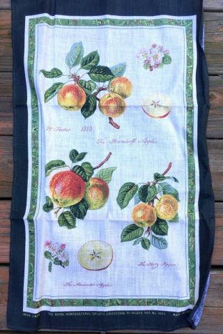 Vtg Irish Linen Printed Dish/hand Towel Horticulture Society 29 " X 18 "