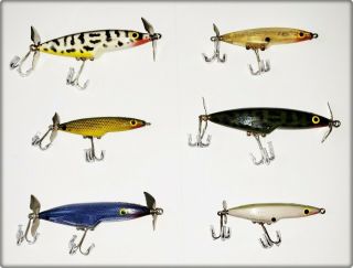 6 Vintage Weber Large & Small Shadrac Lures Good Colors