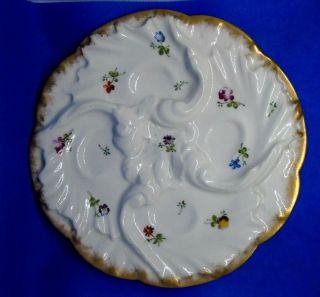 Antique Haviland Limoges Cfh / Gdm Lady’s Porcelain Oyster Plate Made In France