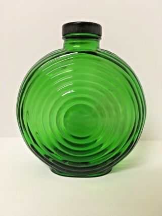 Antique Vintage Art Glass Deep Emerald Green Bottle Art Deco