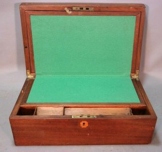 19thc Antique Victorian Lap Desk Old Traveling Artist Chest Old Secretary Box