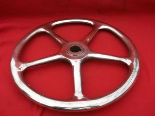 Large antique bronze - gun metal ships - boat wheel for wall display or usable 8