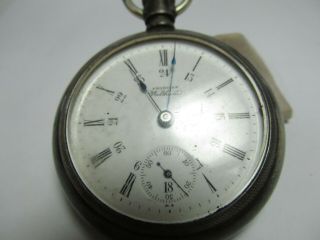 Antique Waltham Pocket Watch 18 Size 7 J With Unusual Case