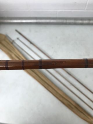 VINTAGE SOUTH BEND BAMBOO FLY ROD NO.  47 8 FOOT WITH ORG.  SOCK And Tube 4