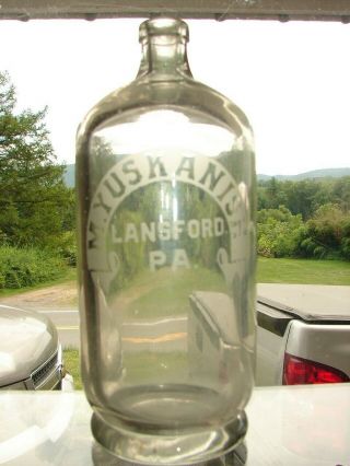 Antique Seltzer Bottle - M.  Yuskanish Lansford,  Pa