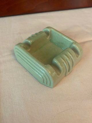 Art Deco Green Ceramic Ash Tray