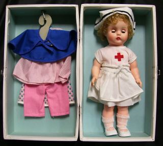 Vintage Nurse Baby Doll W/extra Clothes And Case